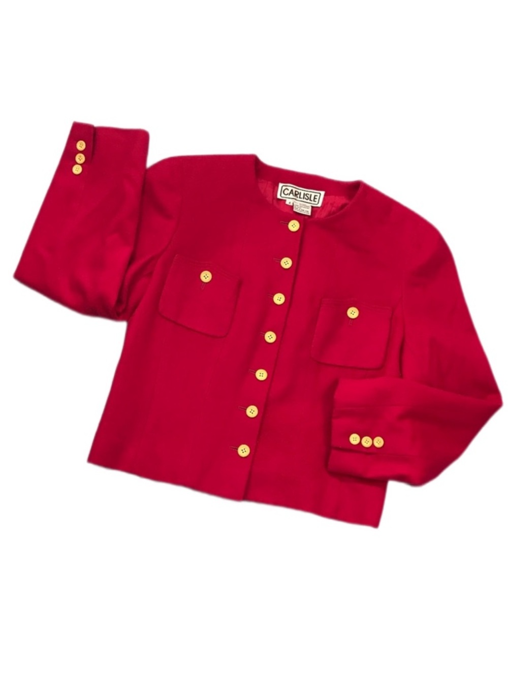 Carlisle Red Cardigan with Gold Buttons